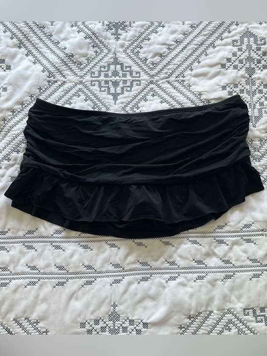 Kenneth Cole Other - Kenneth Cole Reaction Black Ruched Ruffle Swim Skirt Bikini Bottom